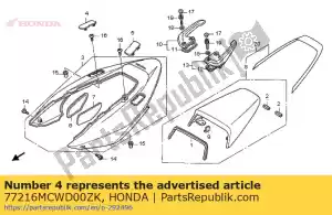 Honda 77216MCWD00ZK capa, r. grip * r101cu * - Lado inferior