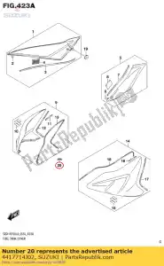 suzuki 4417714J02 poduszka, pokrywa zbiornika paliwa fr - Dół