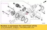 31201KPHW00, Honda, zestaw szczotek, zacisk honda  125 2018 2019 2020, Nowy