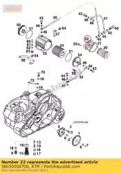 Ici, vous pouvez commander le couvercle de filtre à huile 2001 auprès de KTM , avec le numéro de pièce 58030008700: