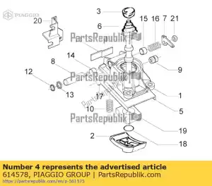 Piaggio Group 614578 lever - Bottom side