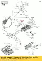 390620627, Kawasaki, refroidissement par tuyau, tête-rad. zx636ed kawasaki  zx 600 636 2013 2014 2015 2016 2017 2018 2019 2021, Nouveau