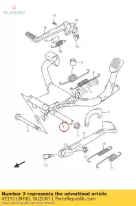 suzuki 4219118H00 espaciador, centro m - Lado inferior