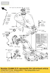 Ici, vous pouvez commander le réservoir-comp-fuel, p. S. Blanc auprès de Kawasaki , avec le numéro de pièce 51087507715S: