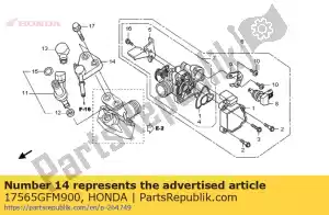 Honda 17565GFM900 junta, injetor - Lado inferior