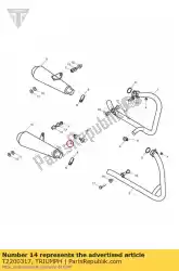 Ici, vous pouvez commander le arrêter la béquille centrale auprès de Triumph , avec le numéro de pièce T2200317: