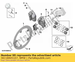 Aquí puede pedir pinza de freno izquierda - negra (hasta 02/2020) de BMW , con el número de pieza 34118405107:
