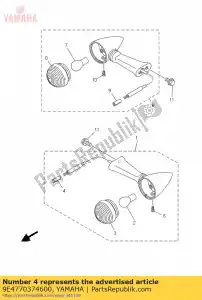 yamaha 9E4770374600 parafuso - Lado inferior