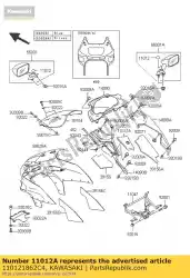 Qui puoi ordinare cappuccio, cappuccio interno cov, sinistra zx600-e1 da Kawasaki , con numero parte 110121862C4: