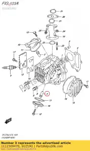 suzuki 1111509470 gids, klep - Onderkant