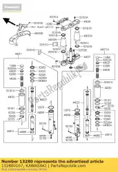 Here you can order the holder,upper bracket vn2000h8f from Kawasaki, with part number 132800167: