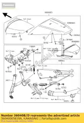 Aquí puede pedir cover-tail, cnt, m. M. S. Blu de Kawasaki , con el número de pieza 36040005819A: