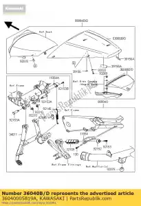 Kawasaki 36040005819A cover-tail, cnt, m.m.s.blu - Lado inferior