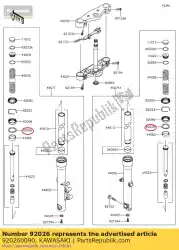 spacer, vork vn900b6f van Kawasaki, met onderdeel nummer 920260090, bestel je hier online: