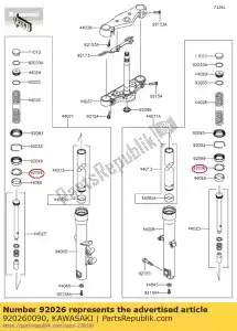 kawasaki 920260090 spacer, vork vn900b6f - Onderkant