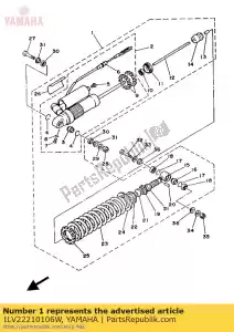 Yamaha 1LV22210106W conjunto de amortecedor traseiro, traseiro - Lado inferior