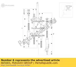 Aquí puede pedir horquilla de sello de aceite (mingxing - repuestos) de Piaggio Group , con el número de pieza 665683:
