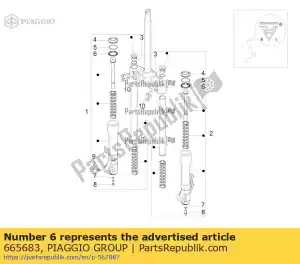 Piaggio Group 665683 horquilla de sello de aceite (mingxing - repuestos) - Lado inferior