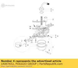 gasklep veer van Piaggio Group, met onderdeel nummer 1A007652, bestel je hier online: