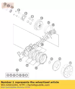 ktm 90132001044 moyeu d'embrayage extérieur cpl. - La partie au fond