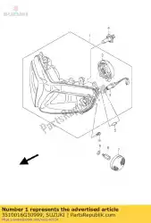 koplamp assy van Suzuki, met onderdeel nummer 3510016G30999, bestel je hier online:
