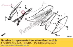 Aqui você pode pedir o capa, r. Caixa do purificador de ar em Honda , com o número da peça 17231MENE70ZA: