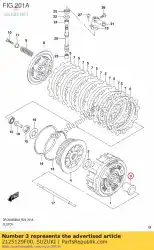 spacer, primair van Suzuki, met onderdeel nummer 2125129F00, bestel je hier online: