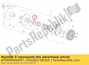 aprilia AP5RMR000097 anel-o - Lado inferior