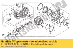 Aquí puede pedir conjunto de engranajes., final de Honda , con el número de pieza 41300MCAA21: