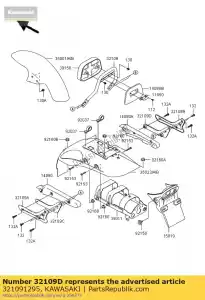 kawasaki 321091295 grip-frame,lwr,rh,bas bn125-a3 - Bottom side