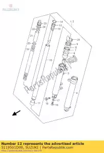 suzuki 5119501D00 piece,fr fork o - Bottom side