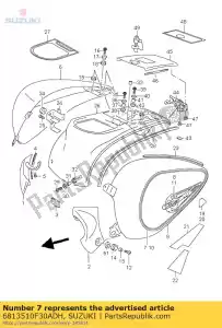 Suzuki 6813510F30ADH tape,cover side - Bottom side