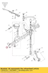 triumph T3050321 tampa de rosca / hd m8 x 20 slv - Lado inferior