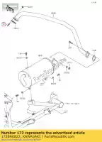 172BA0822, Kawasaki, parafuso prisioneiro, 8x22 kawasaki klr  b d c kr1s a kmx kl650 kl600 kdx kl250 klr250 klr600 kmx125 klr500 klr650 kmx200 kr 1 2 tengai kdx125 lw sw klf300 4x4 kvf400 klr650c kaf400 mule sx xc 600 250 650 125 200 500 300 400 , Novo