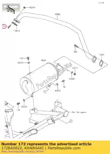 Kawasaki 172BA0822 bolt-stud,8x22 - Bottom side