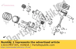 Here you can order the ring set, piston (0. 50) from Honda, with part number 13031MCF305: