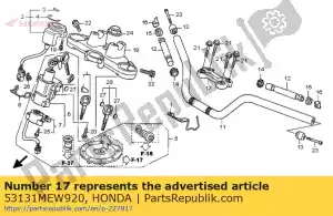 Honda 53131MEW920 holder, handle upper - Bottom side