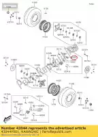 43044Y001, Kawasaki, titular-comp-compasso de calibre, fr kvf300c kawasaki  brute force kvf 300 2012 2013 2015 2016 2017 2018 2020 2021, Novo