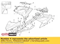 AP8179191, Piaggio Group, Lh painel lateral. diminuir aprilia  rs 125 2006 2007 2008 2009 2010, Novo