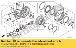 Here you can order the oil seal, 39x56x7 (nok) from Honda, with part number 91262MY3003: