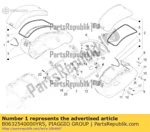 Piaggio Group B0632540000YR5 cassa destra, rossa - Il fondo