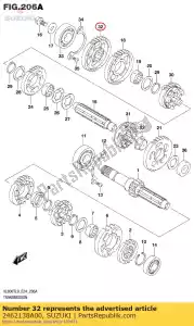 suzuki 2462138A00 engrenagem, redução - Lado inferior