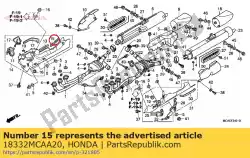 Ici, vous pouvez commander le caoutchouc d auprès de Honda , avec le numéro de pièce 18332MCAA20: