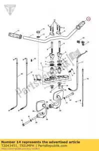 triumph T2043451 grip lh - Bottom side