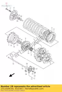 suzuki 2311020C00 tige, poussoir d'embrayage - La partie au fond