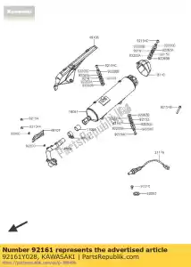 Kawasaki 92161Y028 amortyzator, ochraniacz - Dół