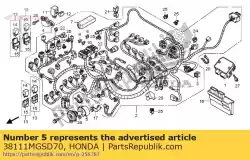 bewaker, warmte van Honda, met onderdeel nummer 38111MGSD70, bestel je hier online: