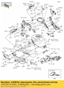 kawasaki 140930747660 01 tapa, radiador, dcha., m.s.negro - Lado inferior