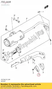 Suzuki 1418714H00 deksel, exh pijp - Onderkant