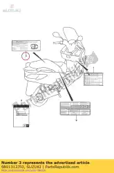 Ici, vous pouvez commander le étiquette, capacité de charge auprès de Suzuki , avec le numéro de pièce 6891312J50: